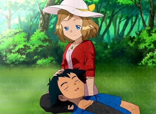 serena anime and Ash