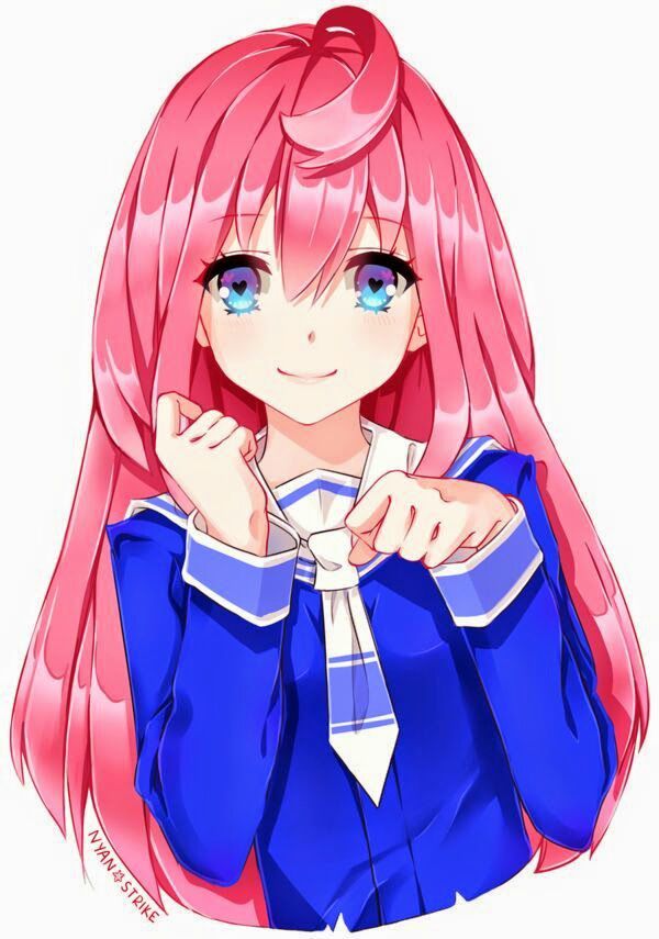 Cute anime girl with pink hair