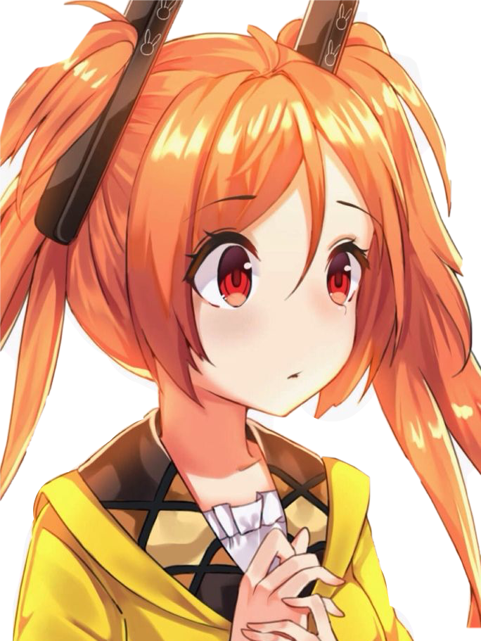 hair Anime girl orange