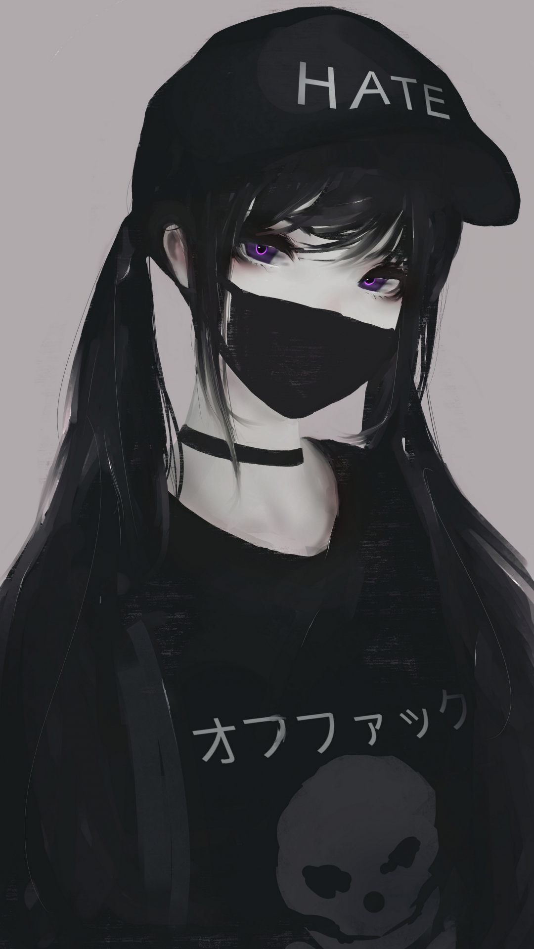 Anime girl with dark hair