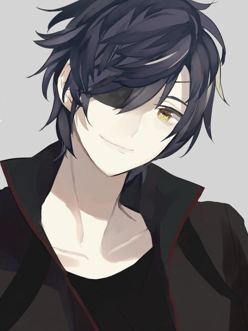 Cute anime boy with black hair