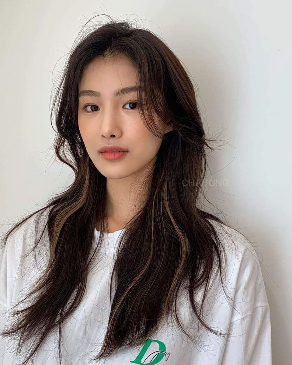 cute Asian secretary long hair