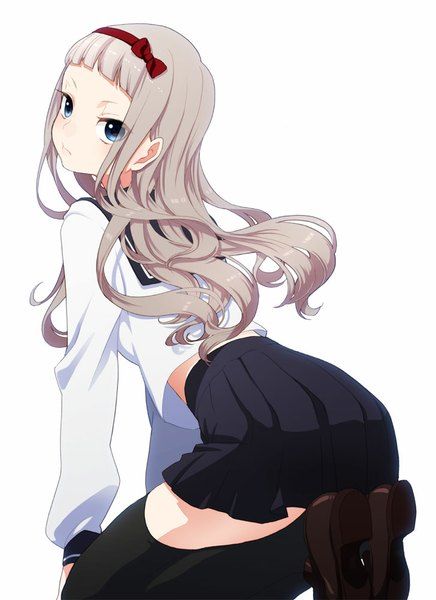 Anime girl leaning forward