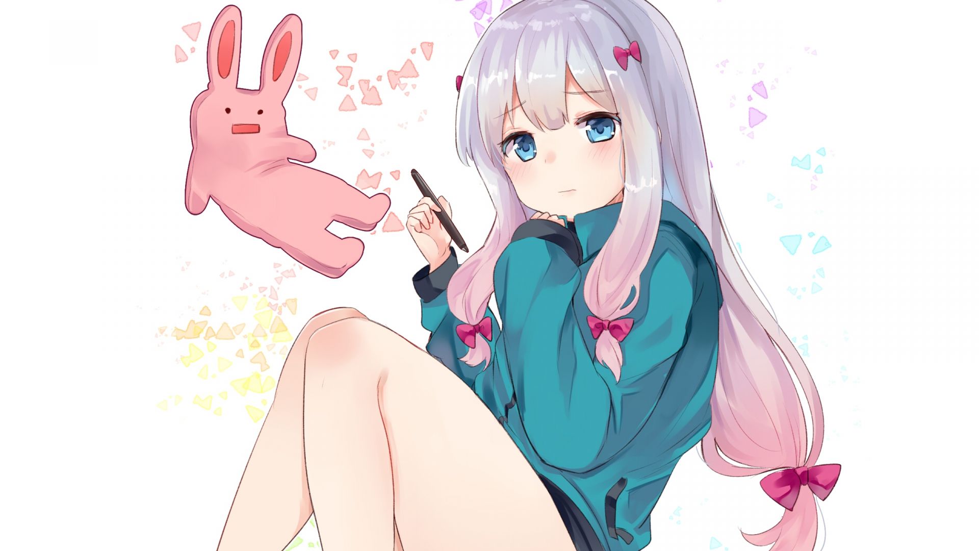 girl sitting anime Cute