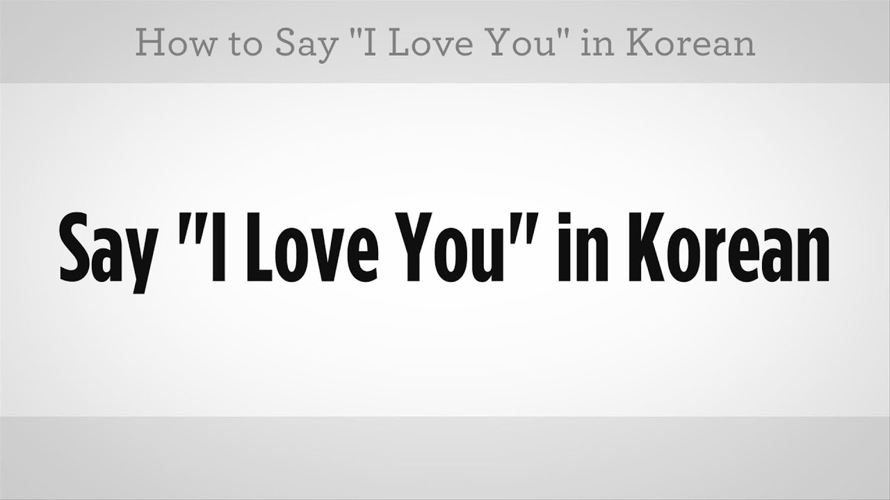 love you in korean with in I