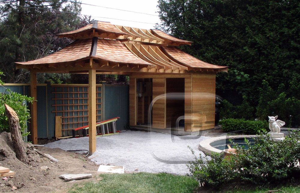 shed Asian style garden