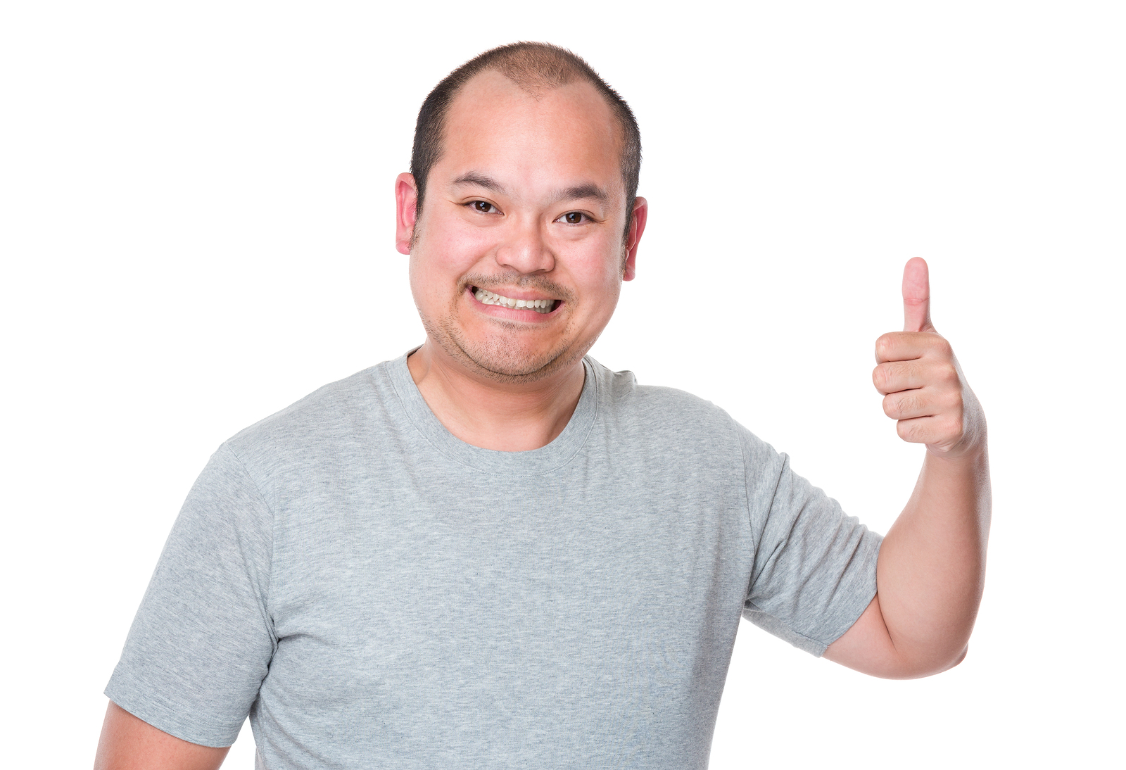 Chinese man with thumbs up
