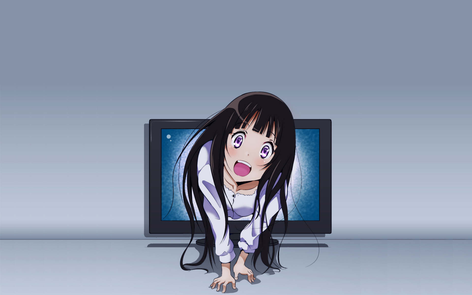 girl hair Anime with purple