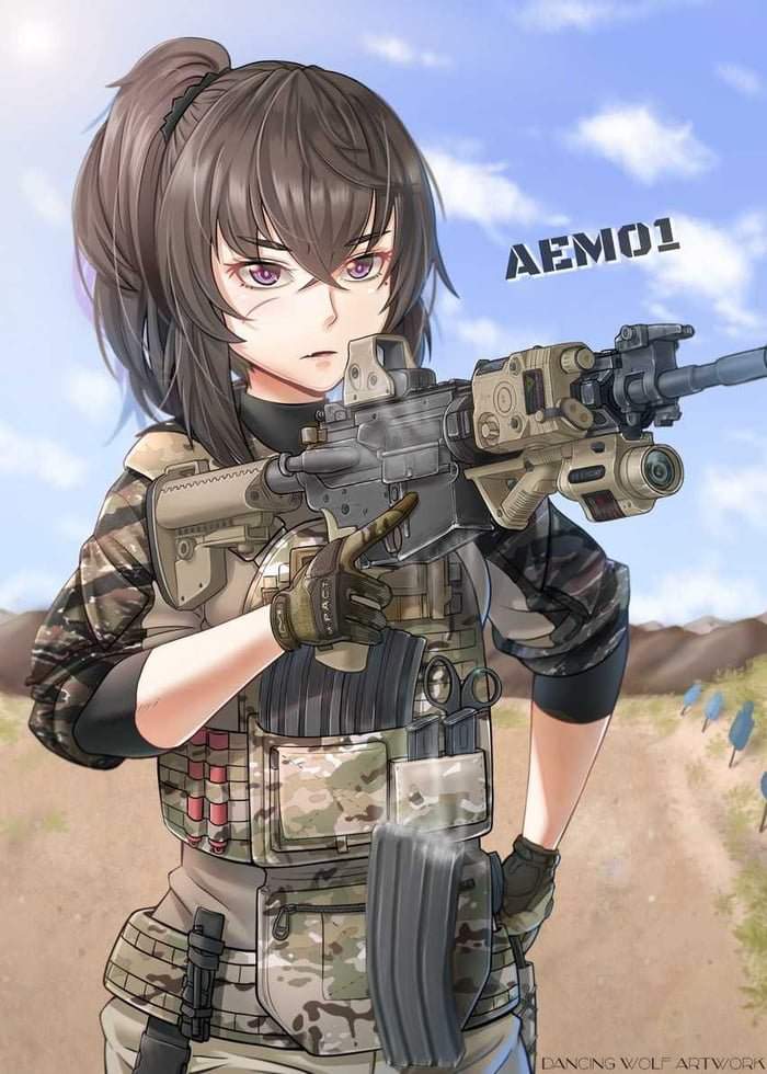 girl rifle Anime with