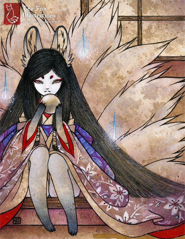 mythology kitune fox women Asian
