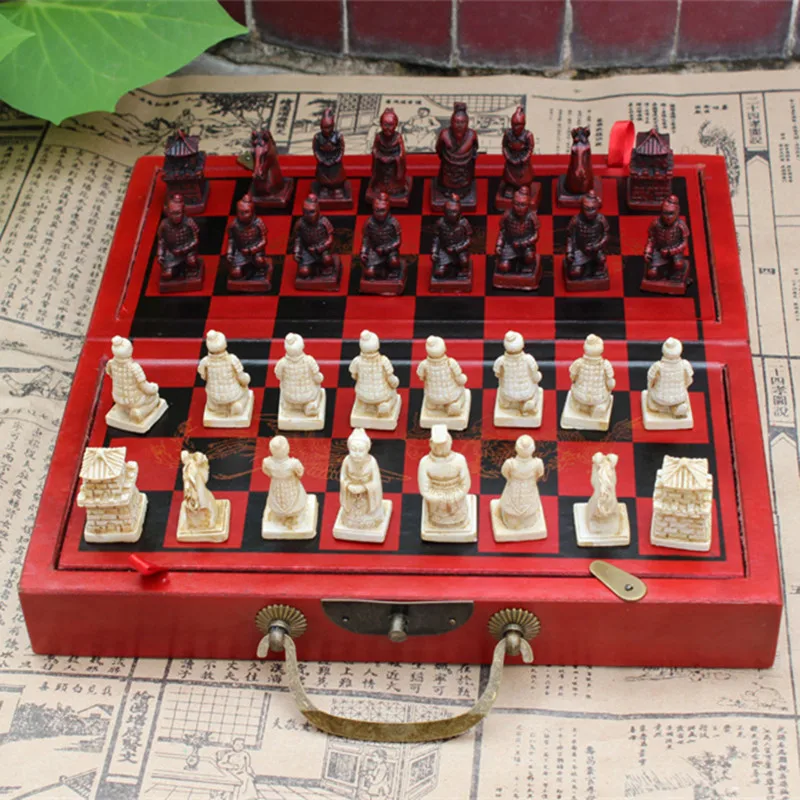 chinese asian wooden antique style chess 32