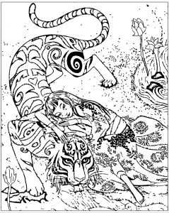 adults Chinese colouring pages for