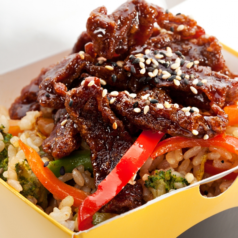 strips Chinese beef deep ried