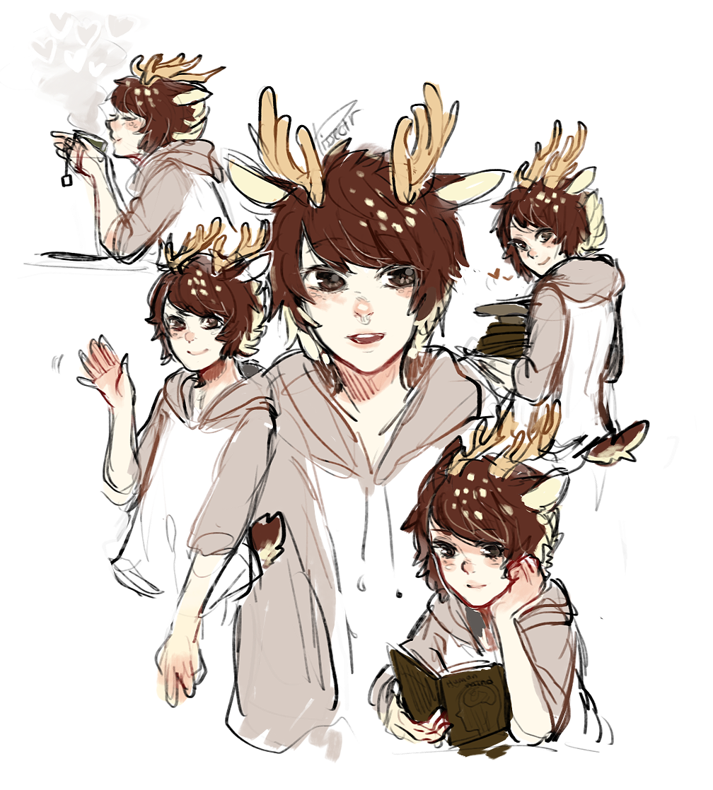 deer antlers girl with Anime