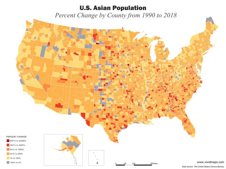 states Asian populations in the united