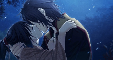 Romantic anime kissing scenes