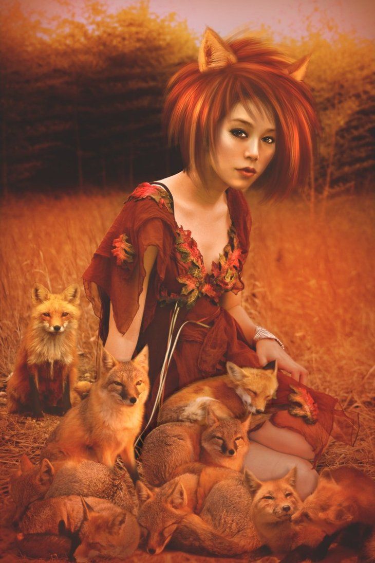 mythology kitune fox women Asian