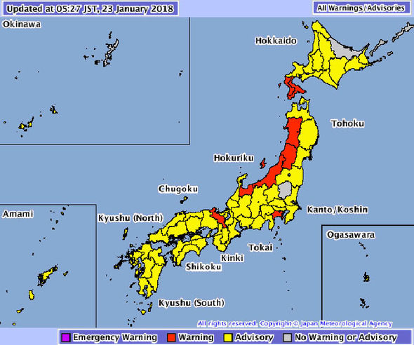 japan Weather map for