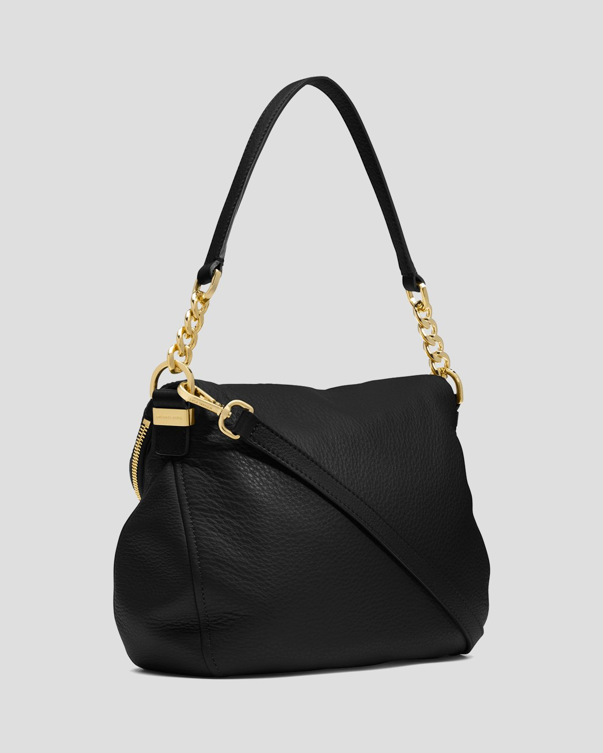 in draw black kors bag strip shoulder Michael