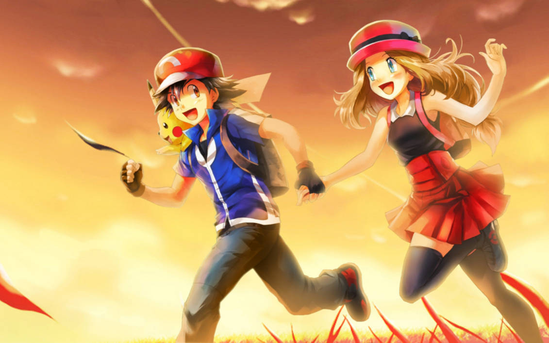 serena anime and Ash