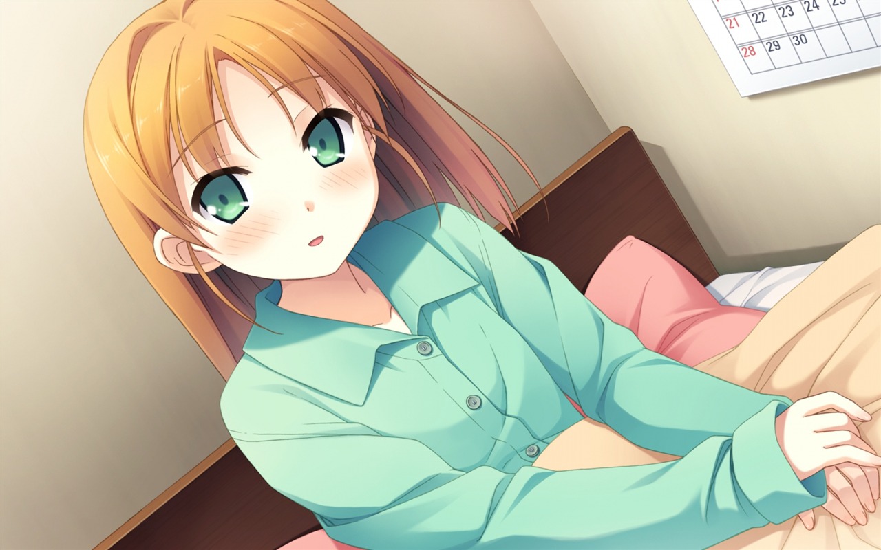 girl on bed Anime