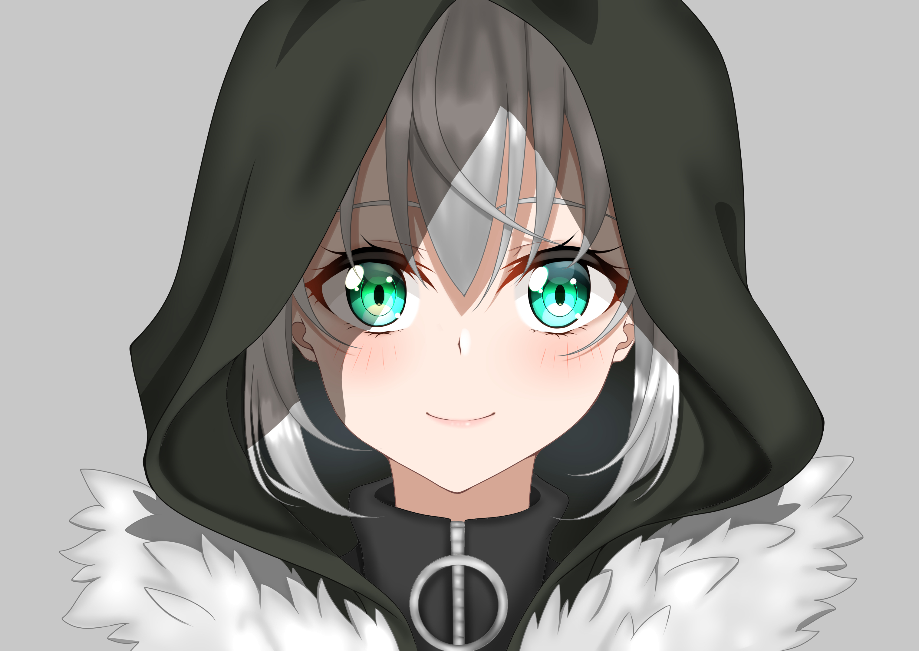 girl eyes Anime grey