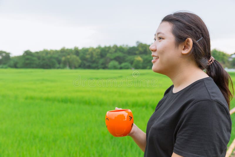 young outdoor Asian chubby