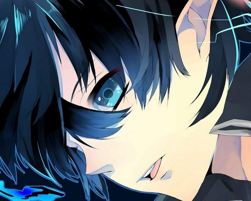 anime guy hair Black