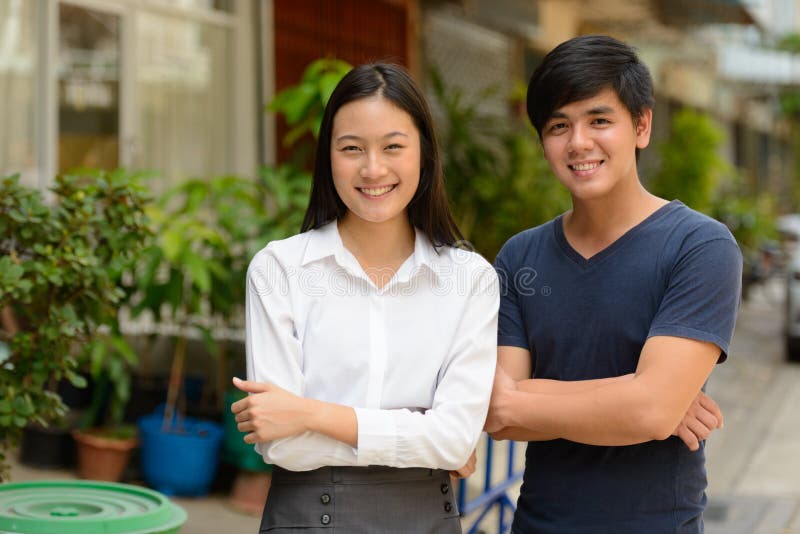 young couple Otngagged asian