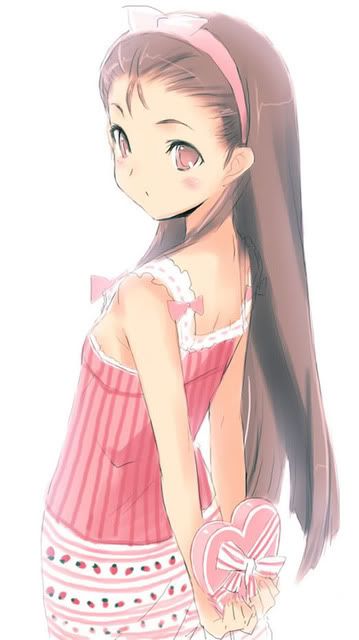 Anime girl hair back