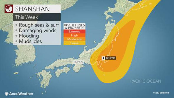 Weather map for japan