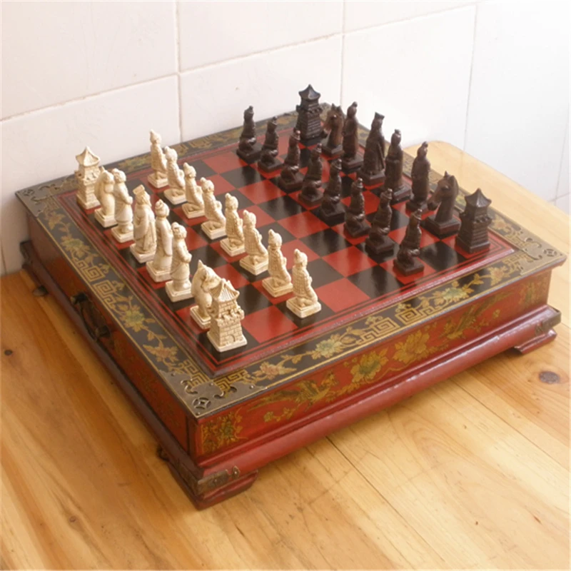 chinese asian wooden antique style chess 32