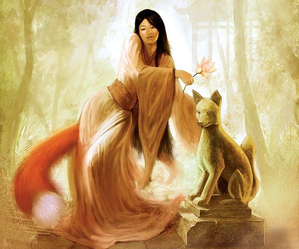 mythology kitune fox women Asian