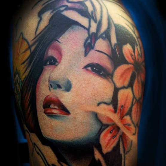 girl tattoos pin up Asian