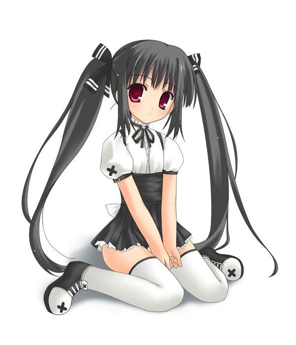 girl sitting anime Cute