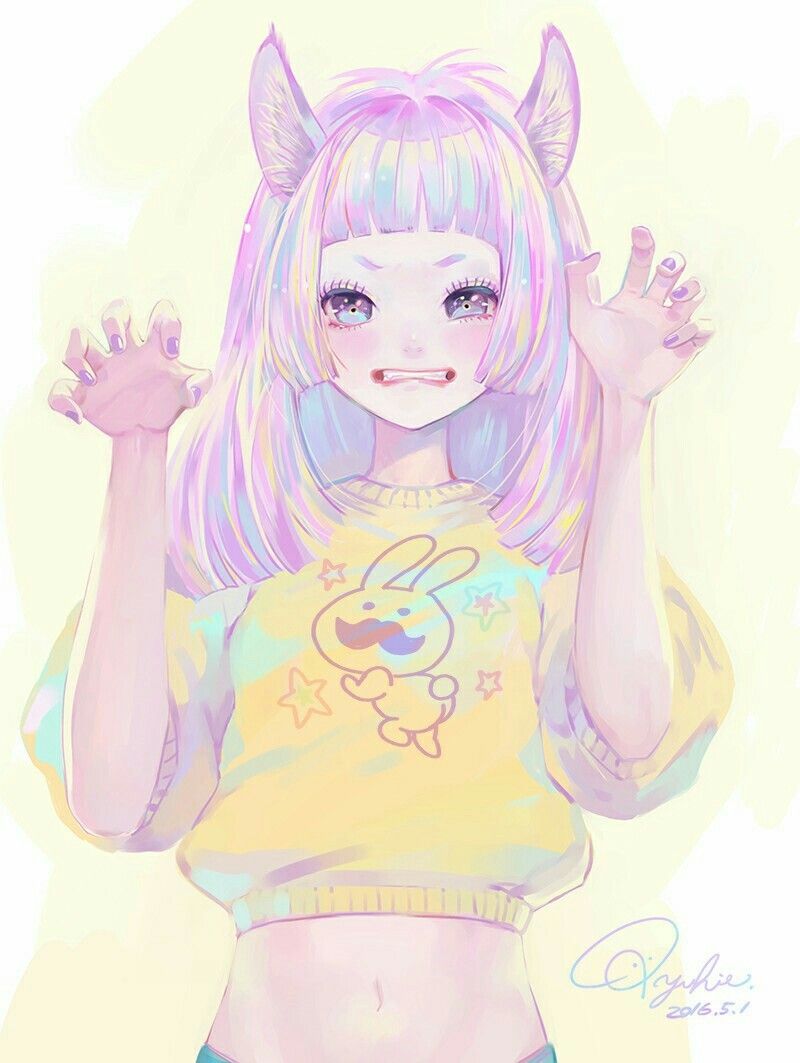 Cute pastel anime girl