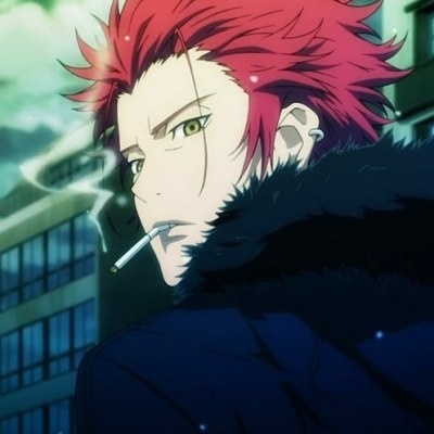 haired male characters Red anime